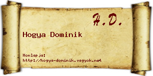 Hogya Dominik névjegykártya